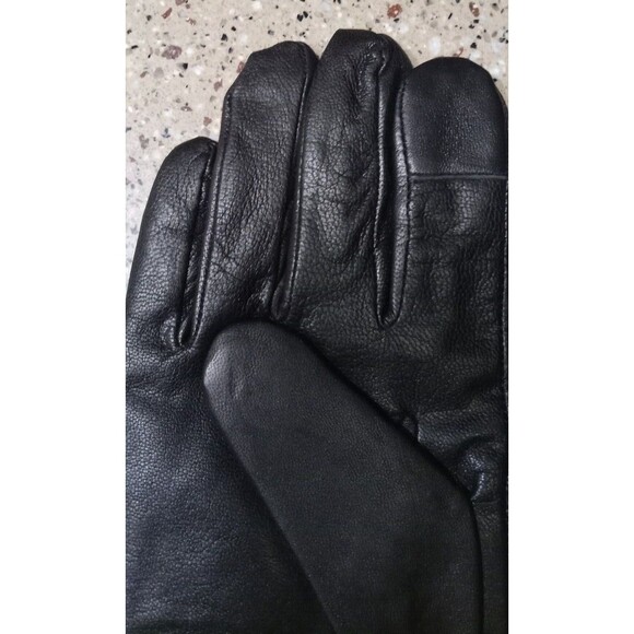 Dockers Mens Medium M Black Leather Wool Gloves Intelitouch Heat Retention Lined - Picture 6 of 10